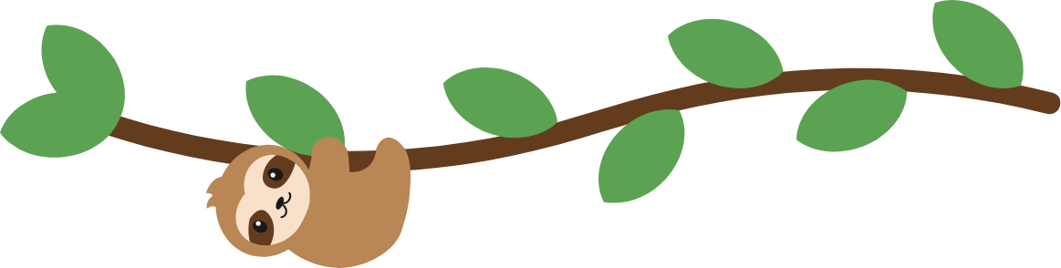 sloth on branch graphic